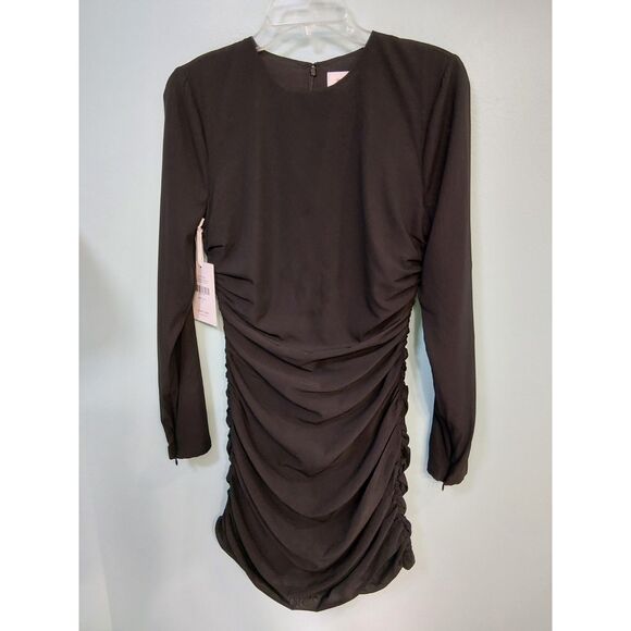 Ronny Kobo Adelheid 180$ Lightweight BODYCON Longsleeve Dress Rochet Bodice SILK - Picture 3 of 16